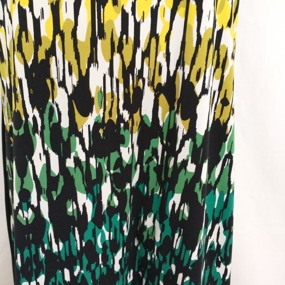 Banana Republic Factory M Ombre Floral Sheath Dress Black Green Yellow Shift - Picture 6 of 10